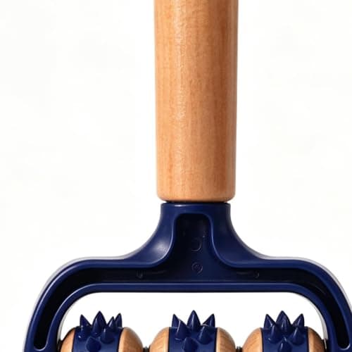 Wooden Massage Roller Handheld - 3-Wheel Ergonomic Back Neck Tool — view 6