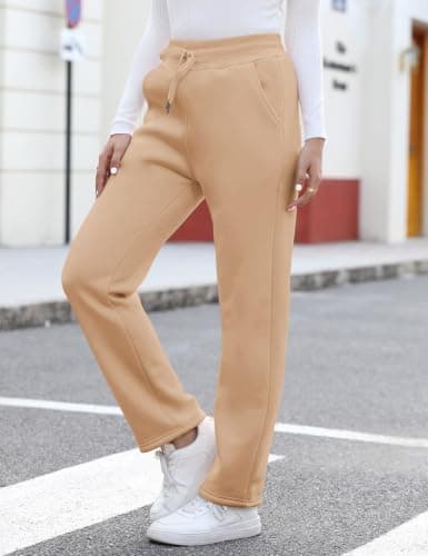 Svanco Womens Fleece Trouser Warm Winter Lined Jogger Thermal Pant Khaki — view 3