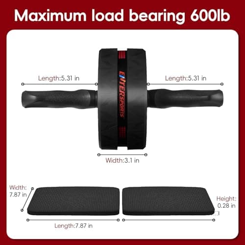 Ab Roller with Two Extra-Thick Non-Slip Knee Mat for Core Abs Rollout — view 5