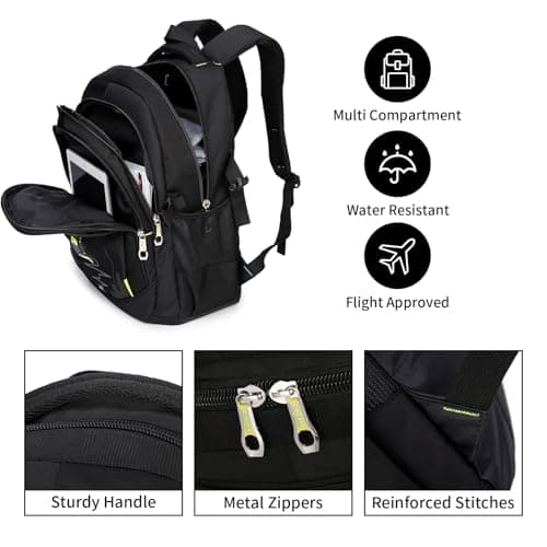 SIVENKE School Backpacks Student Bookbag Laptop Rucksack Computer Casual Shoulder Daypack Travel Back Pack for Teen Boys Yellow — view 3