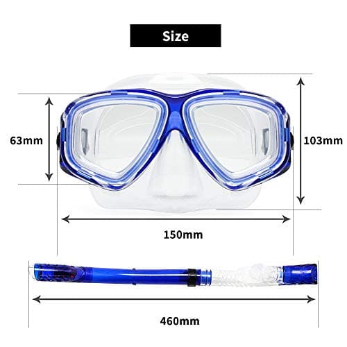EnzoDate Optical Diving Gear Kit Myopia Snorkel Set, Different Strength for Each Eye, Nearsighted Dry Top Scuba Mask — view 3