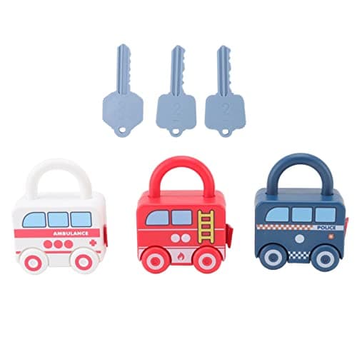 Adfaga Learning Locks Educational Slideable Car Shape with Keys for Fine Motor Skills Development Early Learning Puzzle Game for Boys Girls Ages 6 Months and Up Travel Birthday Ch