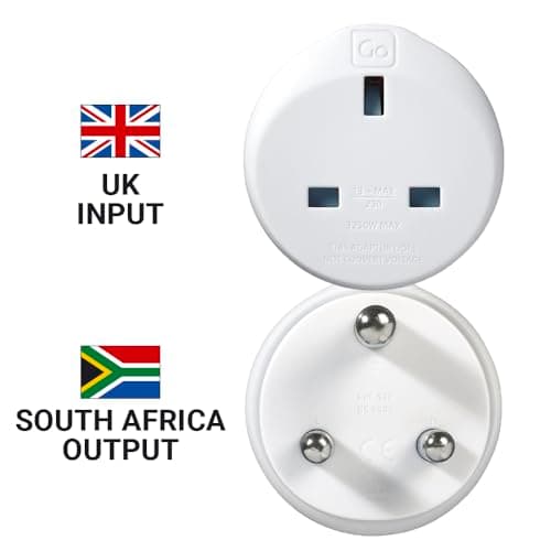 Go Travel UK to South Africa Plug Adapter, earthed & compact — view 3