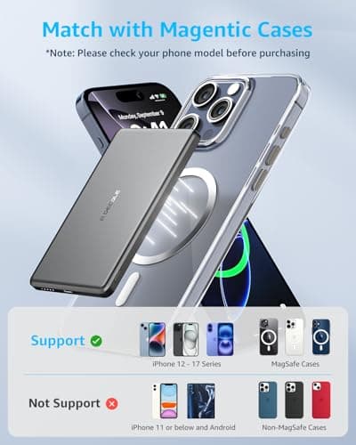 decqle “Air” Power Bank for MagSafe 5000mAh Ultra Slim Battery Charger Case — view 6