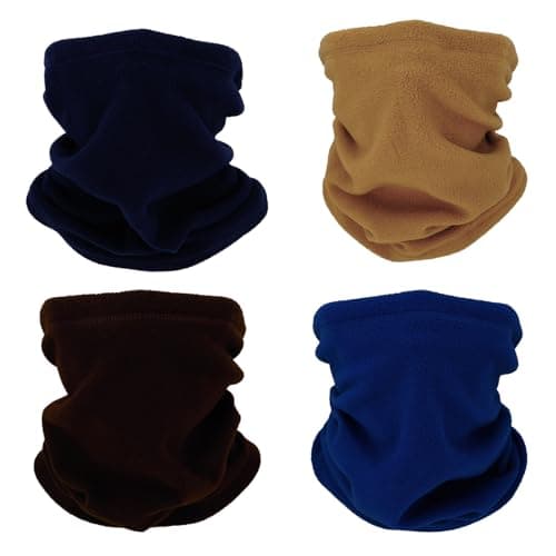 SMEHCF 4 Multipurpose Neck Gaiter Neck Warmer Scarf Face Half Mask for Women Men Skiing Fishing Hiking Cycling Motorcycle Breathable Washable Wind-poof Khaki Royal Blue Coffee Navy Blue