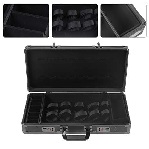 Barber Travel Organizer Tool Box Professional Beauty Salon Stylist Suitcase Portable Hairdressing Tool Case Hair Clipper Storage Display Box with Handle and Secure Numlock (Black, 55 * 27 * 10cm) — view 6