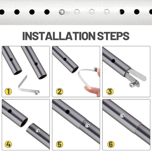 Mardatt 21PCS 7 Sizes Push Button Spring Clips Kit, Stainless Steel Push Button Clips, V Shaped Tent Pole Clips, Spring Snap Clips Locking Tube Pin for Camping Kayak Paddle Tent Pole — view 5