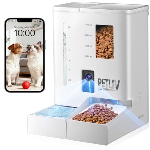 PETLIV Automatic Cat Feeder with 2K HD Night Vision Camera
