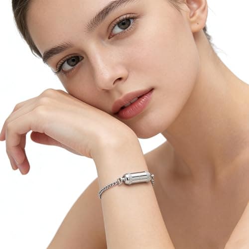 Unisex Adjustable Stainless Steel with Hidden Pills Compartment Geometric Design 16.5cm Stainless Steel Geometric Featuring Removable Holder for Travel Adjustable Chain — view 4