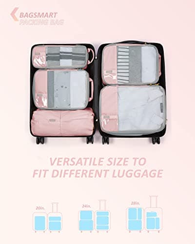 BAGSMART 6pcs Compression Travel Packing Cubes for Suitcases Backpack — view 3