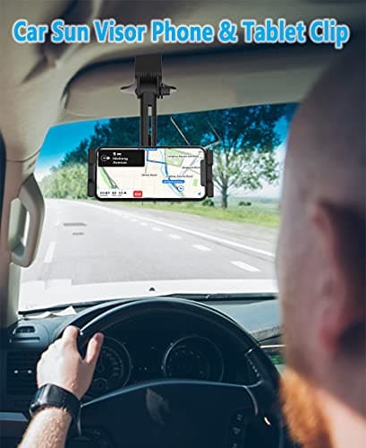 Dashboard Car Phone Clip Mount, Sun Visor & Rearview Mirror Phone Holder — view 6