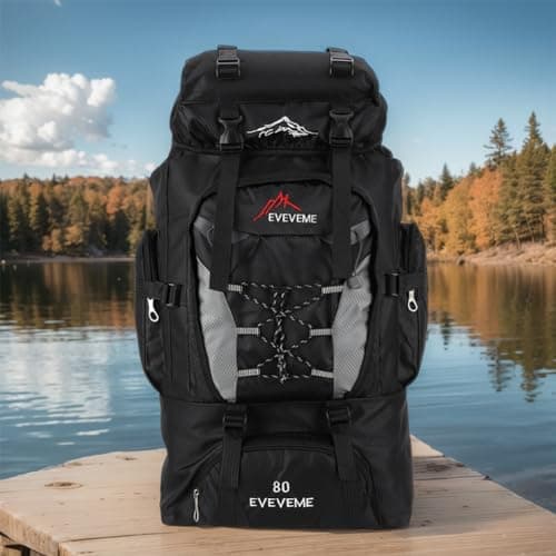 HTU 80L Mountaineering Backpack Large Capacity Climbing Backpack Adjustable Strap Mountain Climbing Rucksack for Outdoor Sports — view 3