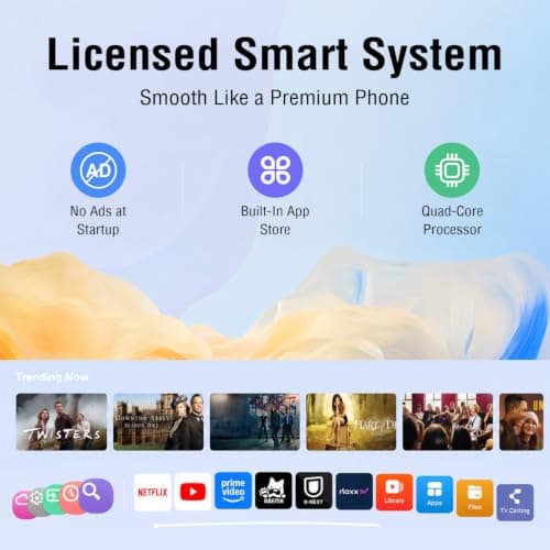 【Officially-Licensed APP & Thinnest Design】Mini Projector 4K with Auto Focus & Keystone, VOPLLS 1100ANSI WiFi Bluetooth 1080P FHD Portable Projector, Smart Moive Projectors for Bedroom/Outdoor/Phone — view 3