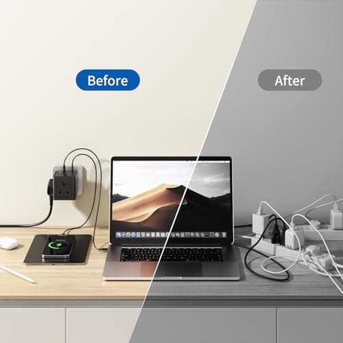 Plug Extension Socket with 4 USB, 3 Way Multi Plug Adapter UK, USB Wall Plug Charger, 3 Pin Plug Expander for Home, Office — view 6