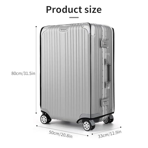 30-Inch Transparent Luggage Cover, Waterproof PVC Protector for Suitcases — view 3