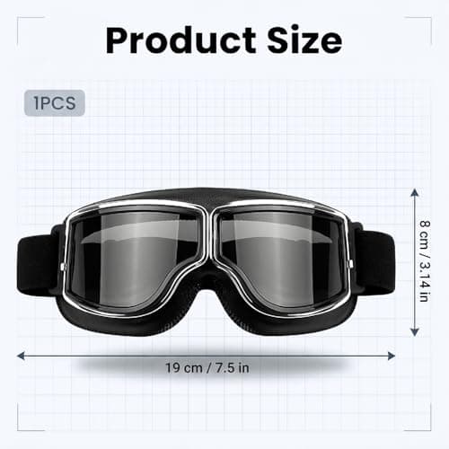 Gaomumu Vintage Ski Goggles, Outdoor Sports Protective Goggles,Full Rim Frame with Comfortable Foam Padding, Adjustable Strap Goggle, for Skiing, Cycling, and Motorcycling — view 2