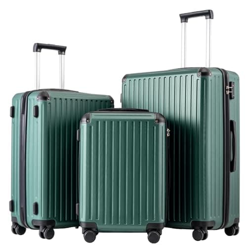 COOLIFE 3-Piece Suitcase Set 28+24+20 Inch, Hardshell ABS+PC Luggage Set