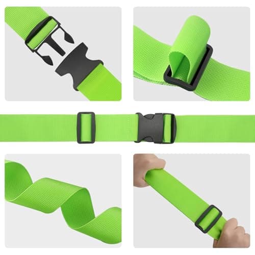 Luggage Straps for Suitcase Heavy Adjustable Suitcase Straps with Quick Release Buckle Suitcase Identifier Bands for Travel Case Non-Slip Travel Belt Travel Accessories (Green, 2pcs) — view 6
