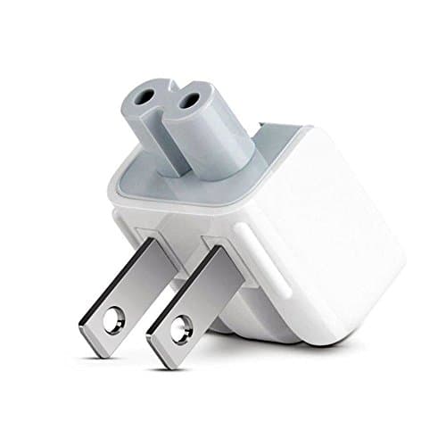 BEYEE Travel Charger Converter US Duck head Plug, Spare Connector for iPod, iPhone,iPad Tablets, Macbook AC Power Adapter (2xUS Plug) White — view 2