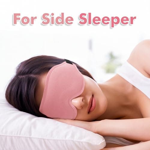 Sleep Mask for Side Sleeper, Upgraded 3D Contoured Cup Eye mask Blindfold for Man Women, Block Out Light, Eye mask with Adjustable Strap, Breathable & Soft for Sleeping, Yoga, Traveling (Pink) — view 2