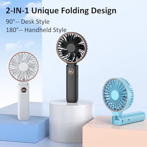Rintea Hand Held Fan, Portable Fan Rechargeable with 6 Speeds — view 5