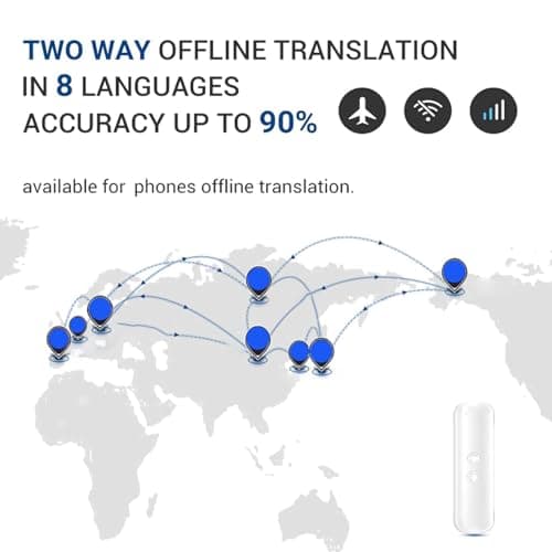 Beufee Translator Device, 127 Languages Translation Device Two Way Offline Language Translator Handheld Translator Device for Learning Business Travel(White) — view 3