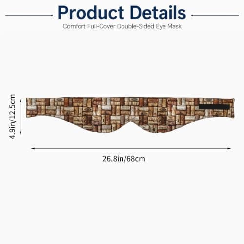 Wine Cork Print Sleep Mask,Coverage Eye Mask,Soft Breathable Blindfold for Travel Nap Work — view 3