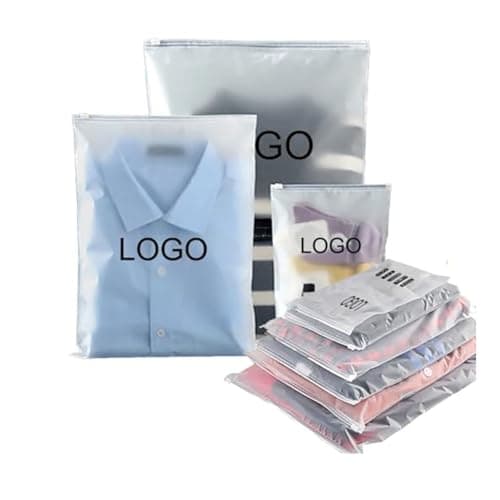 jfs 50Pcs Custom Storage Frosted Zipper Bags Home Clothing Shirts Business Small Business Packaging Product Bags Print Your Own Logo (30x40cm)