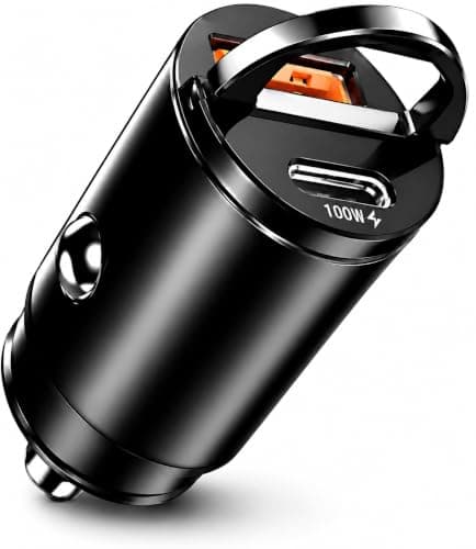 100W Car Charger Adapter, USB C car Cigarette Lighter USB Charger Car Adapter 12V USBC Socket Fast Charging for i-Phone 17,16 Pro Max,Sam-sung S26,Quick Charge Protocols & Intelligent Charge Feature