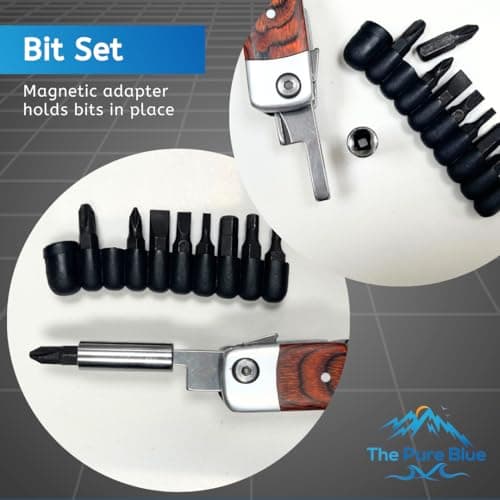 Rosewood Multi Tool, 22 in 1 Tools, Tough Multitool Belt Pouch, Needle & General Pliers, Screwdrivers - Phillips & Flathead, 10 Piece Bit Set, File, 2 Inch Rule, Can Opener, Bottle Opener — view 5