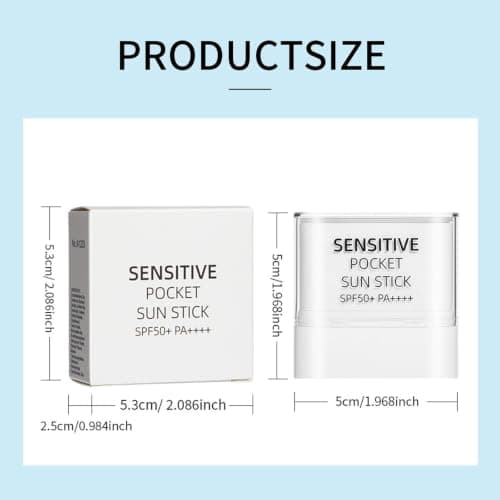 Mineral Sunscreen Stick for Face & Body, 2 Pack Sensitive Portable Matte Sun Stick SPF50, Travel Size, No White Cast, Lightweight & Non-Greasy Broad Spectrum Sun Protection for Daily Use — view 5