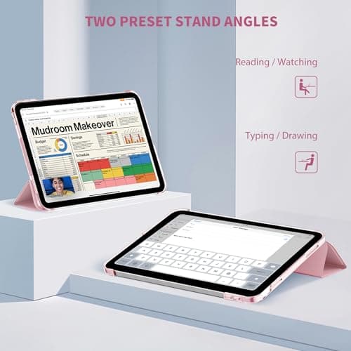 EasyAcc Case for iPad (A16) 11th/10th Generation 2025/2022, Light Pink — view 3