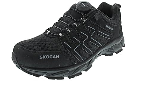 SKOGAN Skallas Outdoor Hiking Shoe Black with Screw Lock Breathable, black, 8 UK — view 5