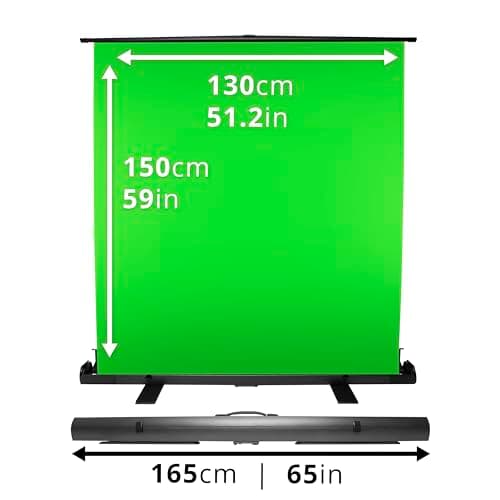 Duronic Floor Green Screen Backdrop FPS15 Projector Screens with Stand, Portable Foldable Crease-Free Projection Display Viewing Sheet Backgrounds for Projectors, Home, Office, Videos with Carry Case — view 3