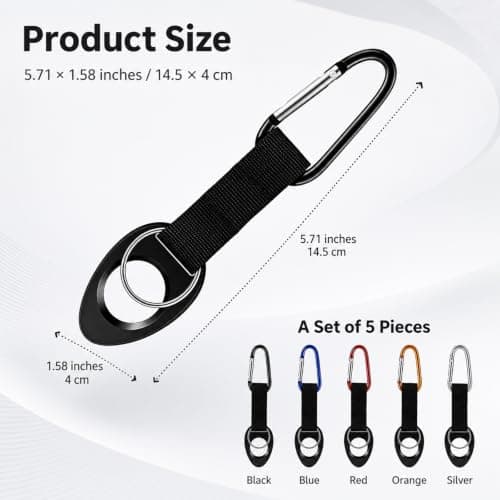 Hpmjz 5 Pack Water Bottle Holder Silicone Water Bottle Hook Carabiner Clip — view 2
