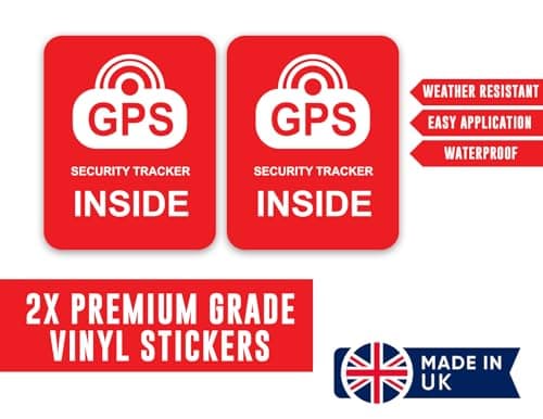 (2 Pack) GPS Security Tracker Inside Sticker (2 Pack) for Bicycle, Bike, Luggage, Suitcase, Car – Weatherproof, UV Resistant — view 2