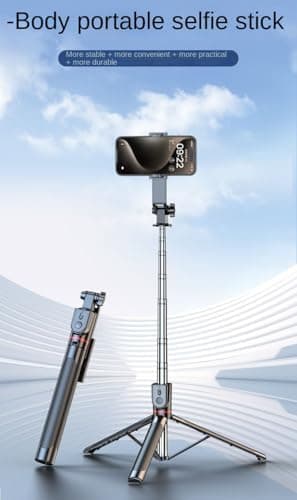 XIHAMA Selfie Stick Travel Tripod, All in 1 Extendable Tripod Stand with Wireless Remote, Portable Mobile Phone Holder Camera Tripod Compatible with iPhone 17/16, GoPro, Android (Black, 50 inch) — view 4