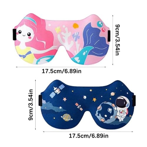 2 Pcs Kids Eye Masks for Sleeping, 3D Blackout Eye Mask for Sleeping (C) — view 2