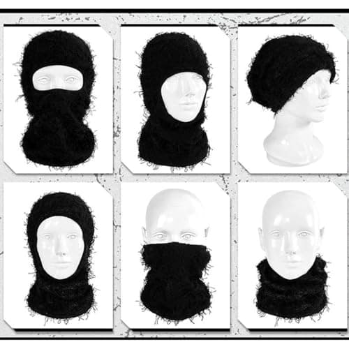 Blausky Balaclava Winter for Men and Women, Balaclava Ski Mask Made of Acrylic Warm Breathable Face Mask Unisex Headwear for Motorcycle, Bike, Skiing, Outdoor Sports, Black/Purple — view 2