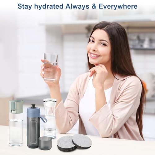8 PCS Water Bottle Filter Discs Compatible with Brita Fill & Go Water Filter Bottles Carafes, Water Filter Discs Reduces PFAS, Chlorine, Microparticles, Other Impurities in Drinking Water — view 2