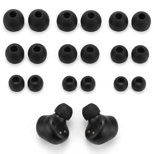 9 Pairs Replacement Earbud Tips, Silicone Ear Tips for In-Ear Headphones, Ear Bud Replacement Tips S/M/L, Noise Isolating Earphone Buds, Black