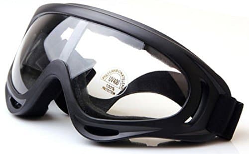 OYMI UV Protection Ski Glasses Airsoft Goggles Snowmobile Bicycle Motorcycle Goggles (Black Frame Clear Lenses) — view 2