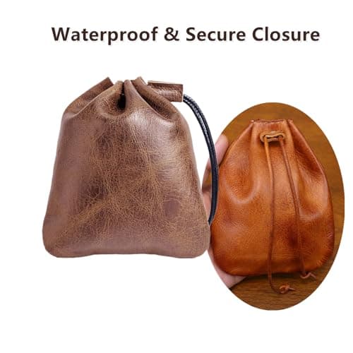 2 Pcs Medium Drawstring Cowhide Bag — view 4