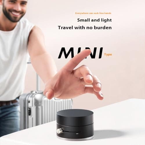 Leeneen Strong Magnetic Vacuum Suction Phone Holder,for Car/Home/Smooth Surface/Mirror/Glass 360°Foldable and Retractable Magnetic Suction Cup Phone Stand for Car (White) — view 2