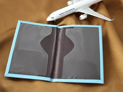 Personalised Sky Blue Leatherette Engraved Passport Cover Holder Wallet — view 2