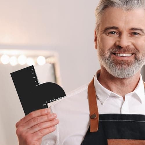 Barber Enhancement Card – 5.91in PVC | Reusable T Shape Hairline Shaping Tool with Measurement Indicators | Hairline Tool | T-Shaped Guide | Cutting Aid for Precise Shaping Measurement Men Teens Boys — view 2