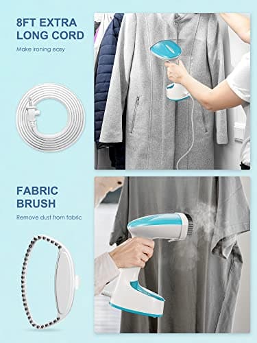 Yabano Clothes Steamer Handheld, Folding Steam Iron Design Garment Wrinkles Remover, 20g/min Strong Penetrating Steam, 20S Fast Heat-up, for Home, Office, Travel Iron — view 6
