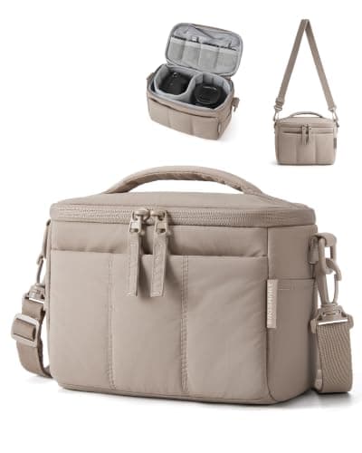 bagsmart DSLR Camera Bag, Shockproof Camera Sling Bag for Mirrorless Camera