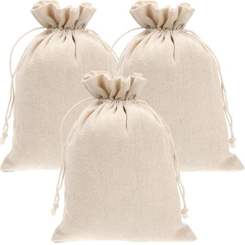 3pcs Portable Cloth Jewelry Pouch with Drawstring Closure for Travel