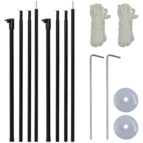 Adtrek 2 x 180-220cm Adjustable Universal Telescopic Tent Poles Awning Camping